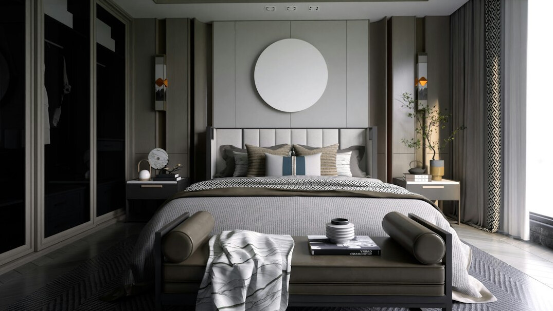 elegant bedroom setup